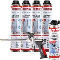 Pack Mousse PU Fischer 4 x Mousse PU, 1 x Nettoyant 1 x Pistolet Mousse - Fischer