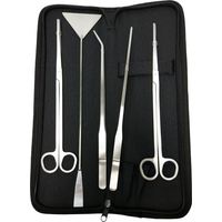 5 en 1 Ciseaux Aquarium, Tank Tweezers Ciseaux Ensemble d'outils de spatule,en Acier Inoxydable,Aquascaping Outil pour Aquarium-Fei Yu