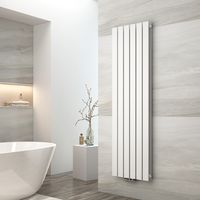 EMKE Radiateur eau chaude en acier Radiateur Double couche Tube plat Montage mural Blanc 160x46cm
