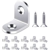 MINKUROW 10 Stück 25 x 25 mm rechtwinklige Halterung, Edelstahl-Winkelhalterung 90 Grad Eckhalterung, L-förmige Eckhalterung mit Schrauben