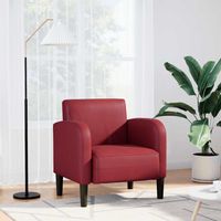 vidaXL Sofa Chair with Armrests Wine Red 54 cm Faux Leather