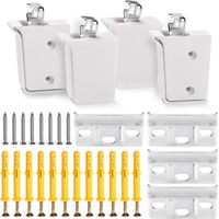 4 Pcs Cabinet Wall Hanging Plate Cabinet Bracket Wall Mount for Furniture Wall Mounted Kitchen Furniture Bearing Weight 60kg White