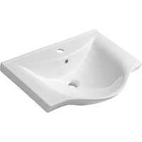 Aqualine Zara - Meuble lavabo 645x460 mm, avec trop-plein, trou pour robinet, blanc 10065