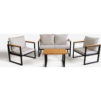 Norea Gartensofa-Set mit Beistelltisch aus Holz