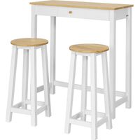 Set de 1 Mesa y 2 taburetes Mesa Alta de Bar y 2 taburetes Mesa Comedor FWT50-WN SoBuy ES