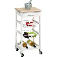 Kesper Wózek de cuisine blanc design élégant 36 cm