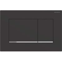 Geberit Sigma20 (ehemals Sigma30) eckige Betätigungsplatte für Zweimengenspülung: schwarz, chrom glänzend (115.883.KM.1)