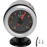 Tachymètre 52mm/2.05in – 0-8000 RPM – panneau fibre carbone – pointeur – 12V universel – 4/6/8 cylindres – SUV