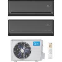 Ensemble climatiseur reversible Bi-split 3,5kw + 2,6kw mural connecté SOLSTICE NOIR - MIDEA