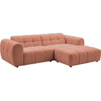 ALEXIA MINI - Canapé d'angle tissu bouclette 3 places Droit - Terracotta