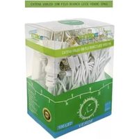 Catena luminosa 100 led luci di Natale 10 metri prolungabile da esterno ip65 balconi terrazze giardino ET4110 - FILO BIANCO - LUCE VERDE