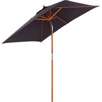 Sonnenschirm 200 x 150 x 235 cm Knickbarer Gartenschirm 3-stufig einstellbar rechteckig Strandschirm wasserabweisend und UV-beständig für Strand Balkon Terrasse Garten Dunkelgrau