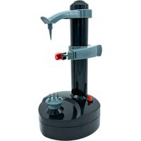 Pelamatic - Pelapatate Elettrico Sbuccia Frutta e Verdura con 2 Lame Extra Sicurezza e Sbucciatura Automatica Versatile per Mele e Patate, Nero, Plastica