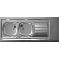 Spüle 2 Becken und 1 Abtropffläche LAVELLI Edelstahl 18/10 zum Aufsetzen 1400 x 600 mm