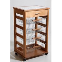 Carrello Cucina Portafrutta con Cassetto Portaoggetti ROVERE