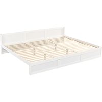 Lit familial HOME DELUXE DILAR – Blanc, pin (270 x 200 cm) Idéal pour le confort familial
