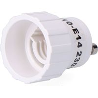 Gu10-zu-E14 Konverter, 2 bis 230 V, Weiß, ø29 x 40 mm (unter Schrumpfschlauch)