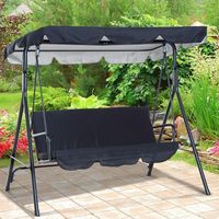 Toile de rechange pour balancelle, imperméable et résistante aux UV, pour terrasse, hamac ou jardin, revêtement argenté, dimensions : 164 x 114 x 15 cm