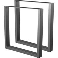 Bc-Elec – Pieds de table en métal 70x72cm HM7072B – Set de 2 – Acier noir 4mm – 8 points de fixation – Capacité 300kg