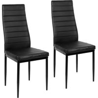 Aqrau Chaise de salle à manger Chaise de salle à manger horizontale noire ensemble de deux