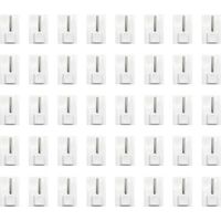 40 x Adhesive Curtain Hooks Set, Adhesive Wall Curtain Hook for Net Curtain Rods, No Drilling for Window Curtains (White)