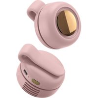 Ventilateur portable rechargeable — Mini ventilateur Cyclone à pince taille, ventilateur de cou mains libres à 3 vitesses (port Type-C, rose)