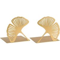HONORNIC - (124×124×124mm)Lot de 2 Serre-Livres décoratifs en métal doré avec Aspect découpé