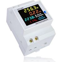 Compteur d'énergie numérique, AC 40-300V 100A, distributeur d'énergie numérique, wattmètre/kilowattmètre/voltmètre/ampèremètre de type rail DIN.