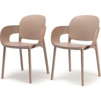 Lot de 2 - Chaise avec accoudoirs outdoor indoor en plastique recyclé HUG