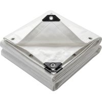 VOUNOT® Bâche de Protection en Polyéthylène 240g/m² - 3x5m blanc - imperméable, anti-UV