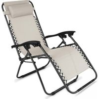 Oviala – Fauteuil de jardin inclinable en acier et textilène – Dossier réglable en 2 positions – Pliable pour rangement facile – Résistant aux intempéries