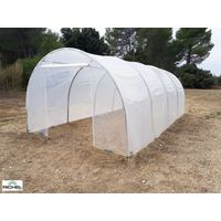Serre tunnel 3x6m – Armature acier galvanisé – Couverture polyéthylène 180µ – 2 portes zippées pour ventilation optimale – Richel