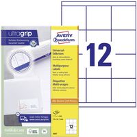 Avery-Zweckform 3661 Etichetta universale 70 x 67.7 mm Carta Bianco 1200 pz. A tenuta permanente Stampante laser a colo