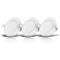 Lot de 3 spots ultra-plats à encastrer spéciales sdb IP44 blancs
