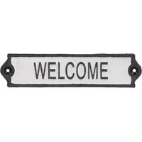 Letrero decorativo de metal para puerta: Bienvenido