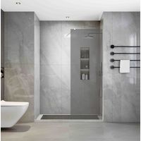 Walk In Duschwand VENLO Schwarz - Glas 8 mm / 130 cm