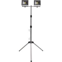 Treppiede telescopico con 2 proiettori LED da 20 W, alluminio regolabile, 4000K, 7 ore di utilizzo all'aperto.