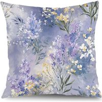 Housse de coussin plantes fleurs coton, décoration canapé-lit,40×40cm
