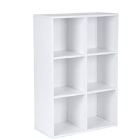 Songmics – Bibliothèque 6 compartiments 65,5 x 30 x 97,5 cm – Panneau aggloméré blanc – Meuble de rangement pour bureau, salon, chambre – LBC203D