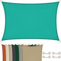 Voile d'ombrage rectangulaire pour terrasse, jardin, toile imperméable et résistant UV - 2 x 3 m - Turquoise - Linxor