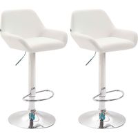 2er Set Barhocker Braga Kunstleder weiß chrom