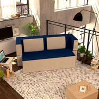 Baldiflex Divano Morbido Convertibile in Letto Matrimoniale color Blu Praticho