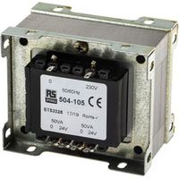 Rs Pro – Transformateur à montage sur châssis 230V c.a. – Sortie 24V c.a. avec 2 sorties – Puissance 100VA pour projets électriques