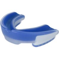 Protège-dents sport EVA adulte blanc bleu, embout buccal choc football athlétique