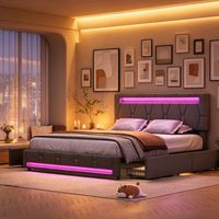 Cama doble 140x200 cm – Terciopelo – Cama suspendida – Iluminación LED regulable – USB/Tipo C – Cabecero convertible – Estructura de acero