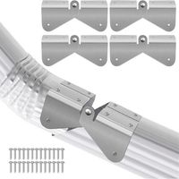 Lot de 4 charnières d'extension de gouttière pour tuyaux rectangulaires et carrés, charnières de descente de gouttière à bascule, argent