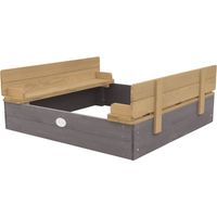 Axi Ella Bac À Sable Enfant Gris - 100 X 95 Cm Bac À Sable Pour Enfants En Bois Fsc Avec Couvercle & Banc
