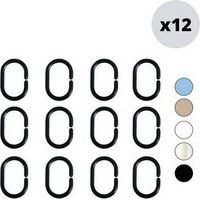 12 PIÈCES ANNEAUX POUR RIDEAU DE DOUCHE EN POLYPROPYLÈNE Dimensions : Transparent