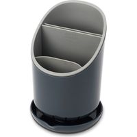 Escurrecubiertos Joseph Joseph Dock, organizador para cubiertos y cuchillos, compartimentos para separación, drenaje eficiente, gris oscuro/gris, apto para lavavajillas