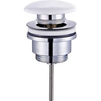 Kibath 171632 Valvola Clic Clac Universale Compatibile con la Maggior Parte dei lavelli in Ottone, Porcellana Bianca
